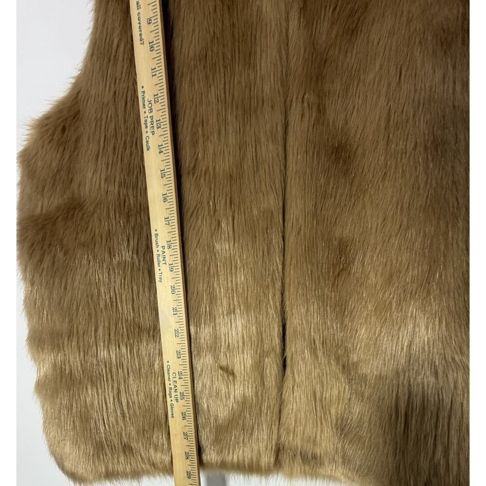 Women’s 3x Camel Faux Fur Vest Sleeveless Open Front Soft Plush Winter Coat - Picture 2 of 7